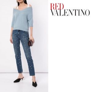 RED Valentino Rhinestone Studded Jeans